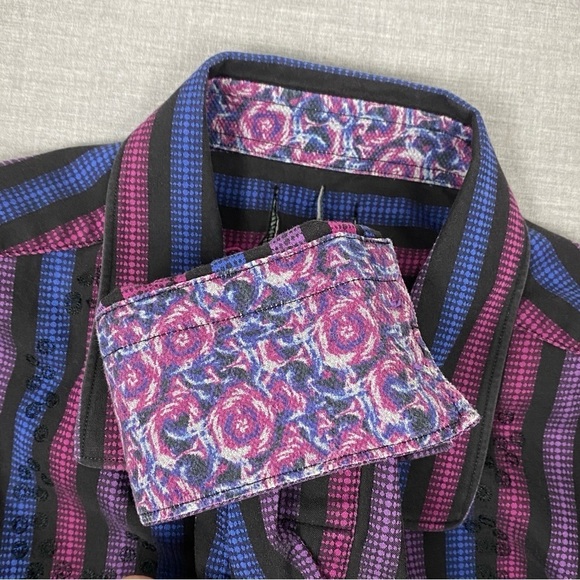 Robert Graham Classic Fit Shirt Mens XL Cotton Button Down Contrast Collar Cuffs - Picture 2 of 12